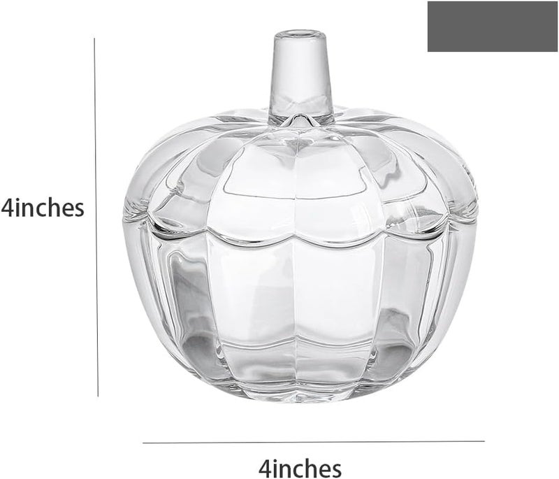 123Arts Glass Pumpkin Sugar Bowls Snack Jar Candy Dish Storage with Lid - Image 2