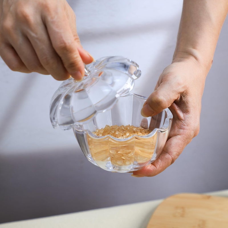 123Arts Glass Pumpkin Sugar Bowls Snack Jar Candy Dish Storage with Lid - Image 5