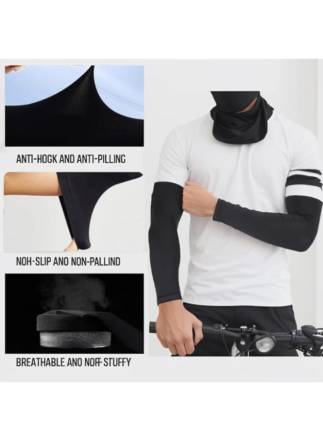 HIAS 2 Pack UV Protection Cooling Arm Sleeves - Unisex Sunblock Sleeves for Men & Women, Breathable Long Hand Sleeves for Golf, Basketball, Driving, Hiking & Outdoor Sports (Black) - Image 4