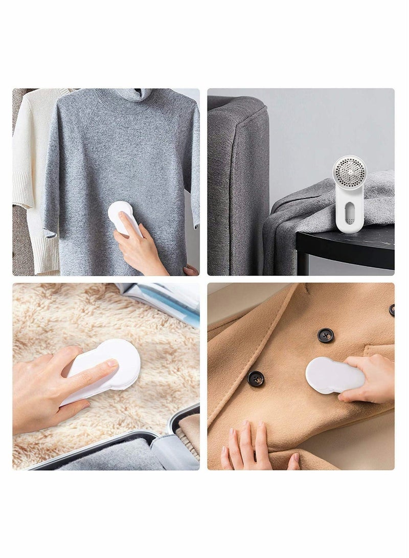 Fabric Shaver Fuzz Remover, Rechargeable Fabric Shaver with 6-Blades, Dual Protection, Effectively and Quickly Remove Fuzz for Clothes, Sweater, Curtain, Socks, Couch, Blanket - Image 2