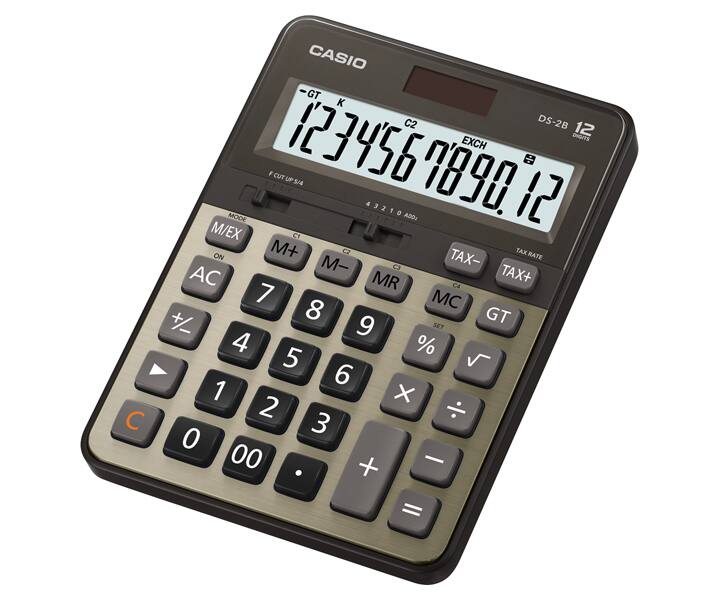 Casio DS-2B 12-Digit Desktop Calculator with Large Display, Dual Power, Tax Calculation & Business Functions black