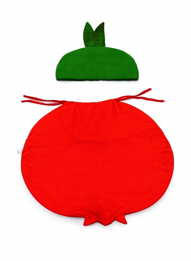 EthnicAlive Cotton Smiley Pomegranate Fruit and Vegetable Cosplay Costume Outfit For Kids Girls, Boys | Halloween Fruits Dress (Red, 4 Year To 5 Year) - Image 2