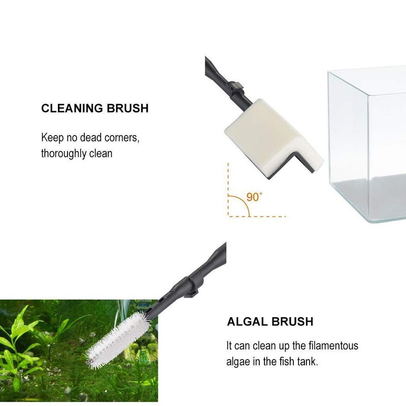 UPETTOOLS Aquarium Cleaning Tool 6 in 1 Algae Scraper Scrubber Pad Adjustable Long Handle Fish Tank Brush Cleaner Set - Image 5