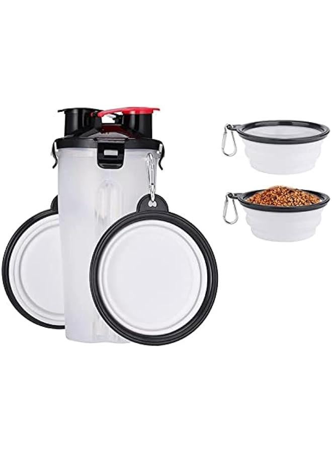 Portable Dog Water Bottle with 2 Folding Bowls - Ideal for Travel, Walking, Camping - Image 1