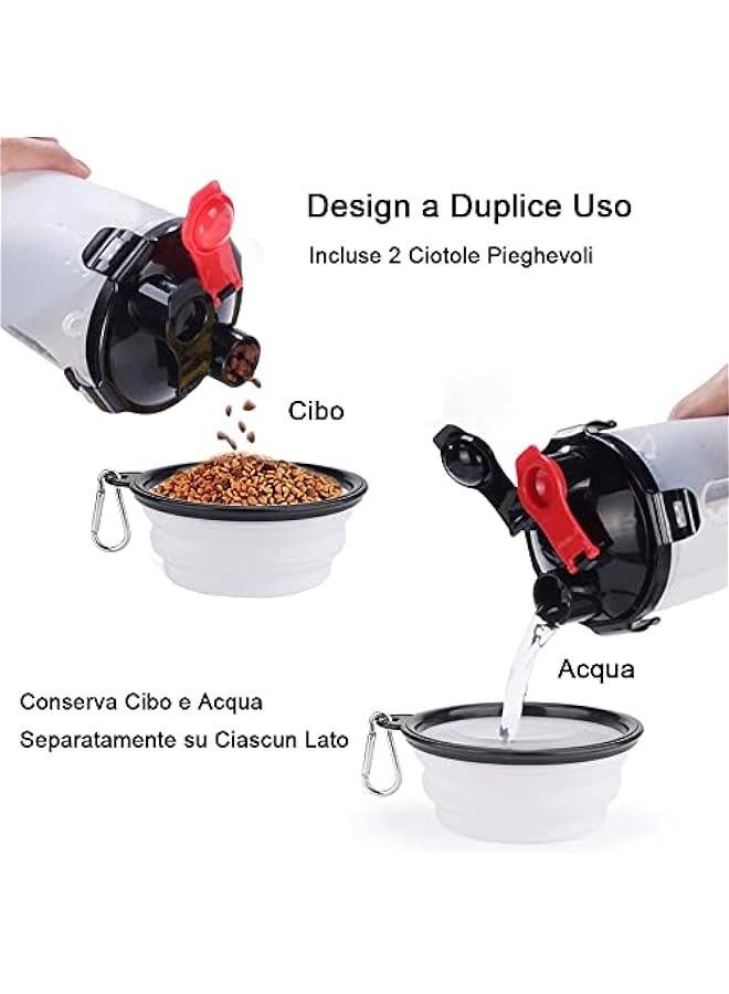 Portable Dog Water Bottle with 2 Folding Bowls - Ideal for Travel, Walking, Camping - Image 3