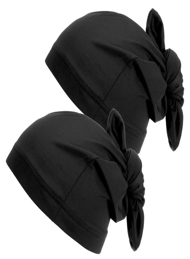 Gtziqa 2 Pcs Dreadlock Cap Large Long Bonnet for Long Hair Dreads Head Wrap Loc Cap Dread Caps Loc Bonnet Shower Caps Dreadlock Accessories for Men Women Curly Braids Wave (Black) - Image 2