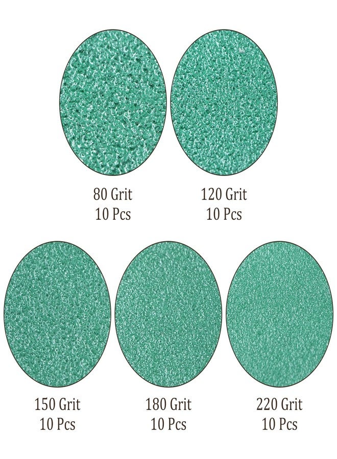Kozelo 50pcs Green Film Sanding Discs - [6 Inch 80/120/150/180/220 Grits 15 Hole ] Round Aluminum Oxide Hook & Loop Wet Dry Sander Pads for Wood Metal Polishing Use - Image 4