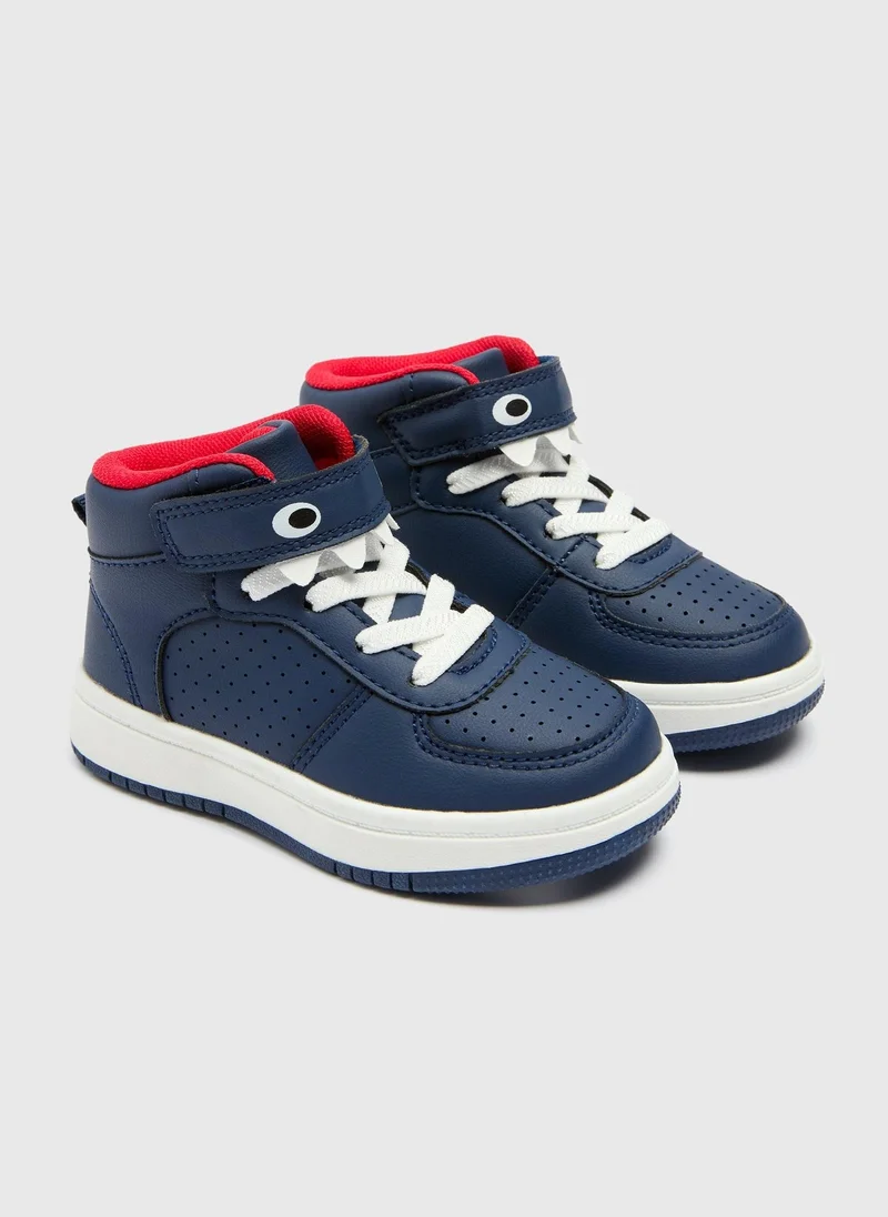 Matalan Girls Navy Monster High Top Trainers