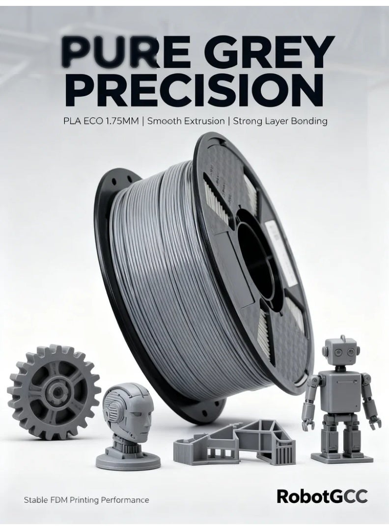 وبوت جي سي سي خيط طباعة ثلاثية الأبعاد PLA ECO مقاس 1.75 مم بلون رمادي وزن 1 كجم، خيط PLA سهل الطباعة لطابعات FDM، بثبات قطر جيد، تدفق منتظم، تشوه منخفض، التصاق طبقات موثوق، لون رمادي محايد مناسب للنماذج الأولية والطباعة اليومية والاستخدام التعليمي، ومتوافق مع معظم طابعات FDM ثلاثية الأبعاد - Image 5