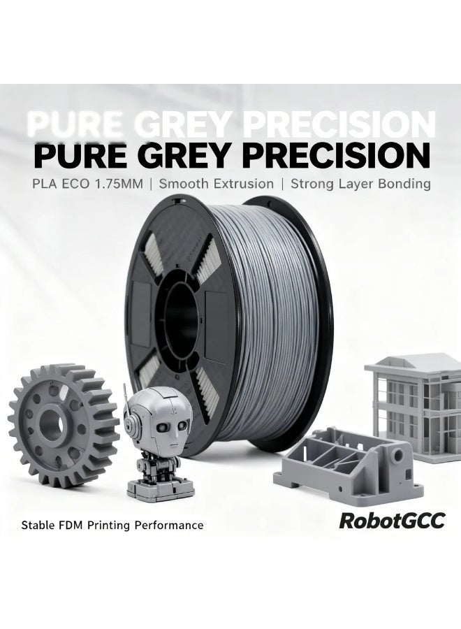 وبوت جي سي سي خيط طباعة ثلاثية الأبعاد PLA ECO مقاس 1.75 مم بلون رمادي وزن 1 كجم، خيط PLA سهل الطباعة لطابعات FDM، بثبات قطر جيد، تدفق منتظم، تشوه منخفض، التصاق طبقات موثوق، لون رمادي محايد مناسب للنماذج الأولية والطباعة اليومية والاستخدام التعليمي، ومتوافق مع معظم طابعات FDM ثلاثية الأبعاد - Image 4