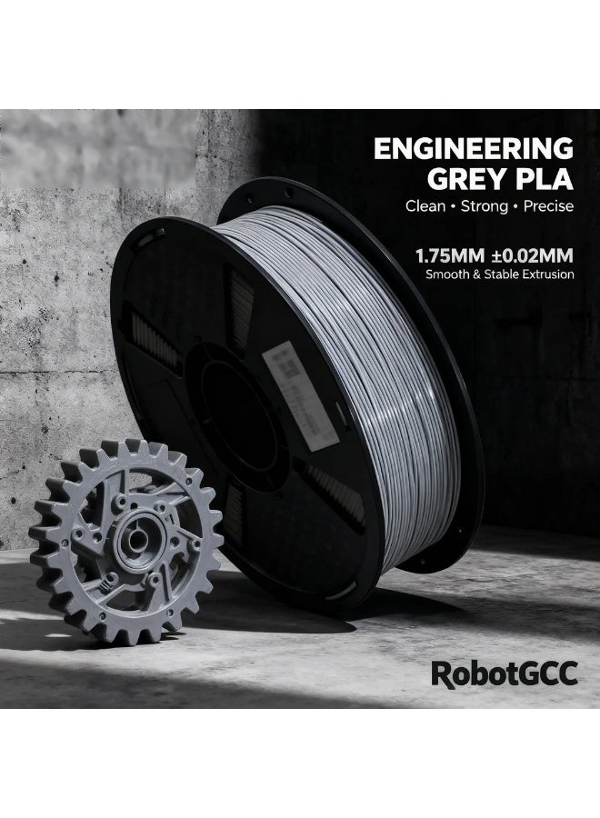 وبوت جي سي سي خيط طباعة ثلاثية الأبعاد PLA ECO مقاس 1.75 مم بلون رمادي وزن 1 كجم، خيط PLA سهل الطباعة لطابعات FDM، بثبات قطر جيد، تدفق منتظم، تشوه منخفض، التصاق طبقات موثوق، لون رمادي محايد مناسب للنماذج الأولية والطباعة اليومية والاستخدام التعليمي، ومتوافق مع معظم طابعات FDM ثلاثية الأبعاد - Image 2