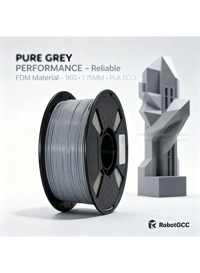 وبوت جي سي سي خيط طباعة ثلاثية الأبعاد PLA ECO مقاس 1.75 مم بلون رمادي وزن 1 كجم، خيط PLA سهل الطباعة لطابعات FDM، بثبات قطر جيد، تدفق منتظم، تشوه منخفض، التصاق طبقات موثوق، لون رمادي محايد مناسب للنماذج الأولية والطباعة اليومية والاستخدام التعليمي، ومتوافق مع معظم طابعات FDM ثلاثية الأبعاد - Image 1