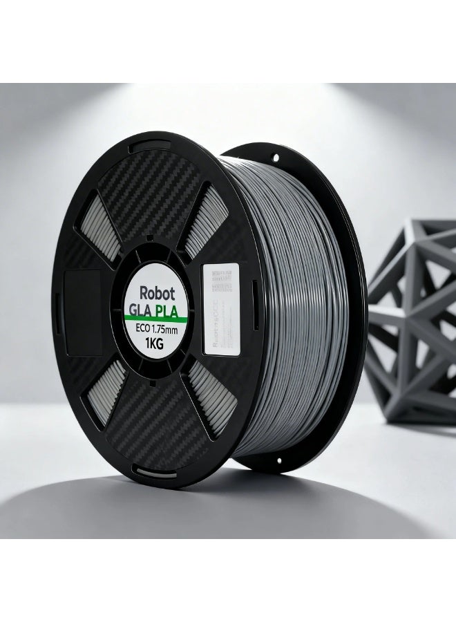 robotgcc PLA ECO Gray 1.75mm 3D Printing Material 1KG Spool for FDM 3D Printing, Eco Friendly Biodegradable PLA 3D Printing Material with Stable Diameter ±0.02mm, Smooth Extrusion Performance, Low Warping Behavior, Strong Layer Adhesion, Easy Print 3D Printing Material for Prototyping, Engineering Models, Education Use, DIY Creative Projects, Neutral Gray Surface Finish, Reliable Performance Compatible with Most 3D Printers for Consistent and High Precision Results - Image 1