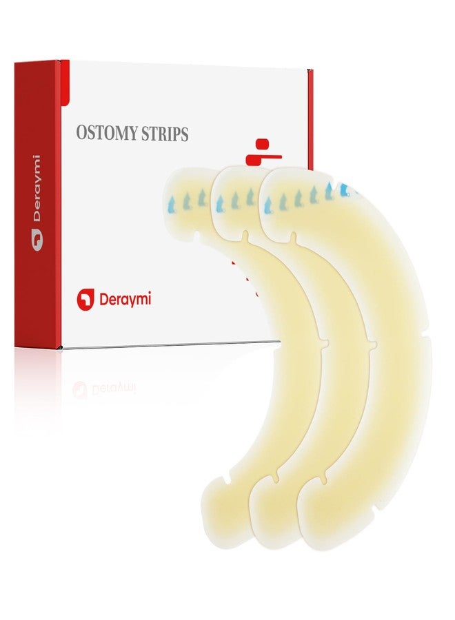 Deraymi 30pcs Ostomy Barrier Strips, Elastic Hydrocolloid Skin Barrier Strips, Skin Adhesive Ostomy Barrier Tape, Waterproof Leak-Free for Stoma Urostomy Bag, Barrier Strips for Ostomy Bag - Image 1