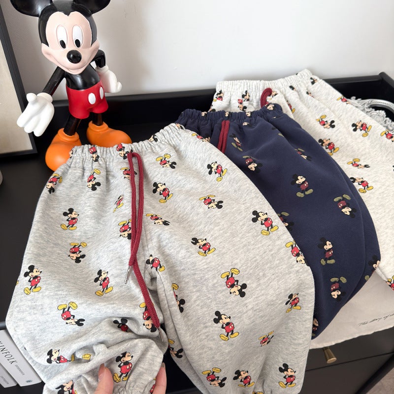 2025 Spring Parent-Child New Casual Pants Children'S Sweatpants New Children'S Wear Baby Western Style Full Print Mickey Sports Pants - Image 2