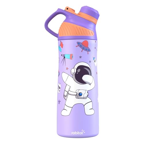 Rabitat ZYLO 550ml Kids Water Bottle for School | 2-Year Brand Warranty | Magnetic Flip Cap, Leakproof | Triple Insulated Stainless Steel Thermosteel Flask | 24 Hrs Hot & Cold | ShyGuy - Image 1