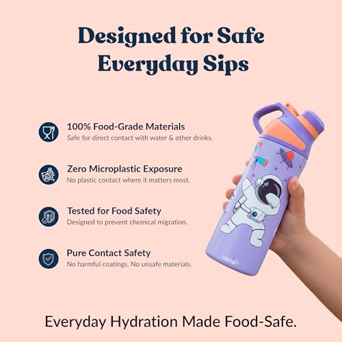 Rabitat ZYLO 550ml Kids Water Bottle for School | 2-Year Brand Warranty | Magnetic Flip Cap, Leakproof | Triple Insulated Stainless Steel Thermosteel Flask | 24 Hrs Hot & Cold | ShyGuy - Image 2