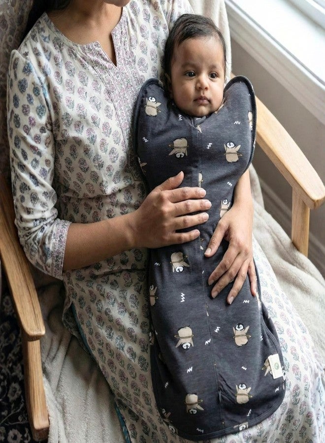 Cocoon Care 0.5 TOG Knitted Bamboo Cotton Arms Up Swaddle Sleeping Pod for Baby | Sleep Sack | Sleeping Bag for New Born Baby | 0-1 M | Penguin - Image 3