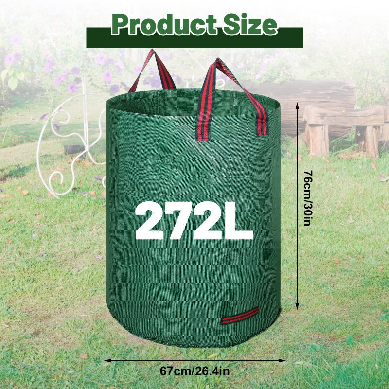 Dntorx 72 Gallons Reusable Yard Waste Bags, 3 Packs Lawn and Leaf Bags With Reinforced Handles, Collapsible Garden bag For Leaves,Grass,Storm Debris,Construction Waste, Standable&Foldable - Image 2