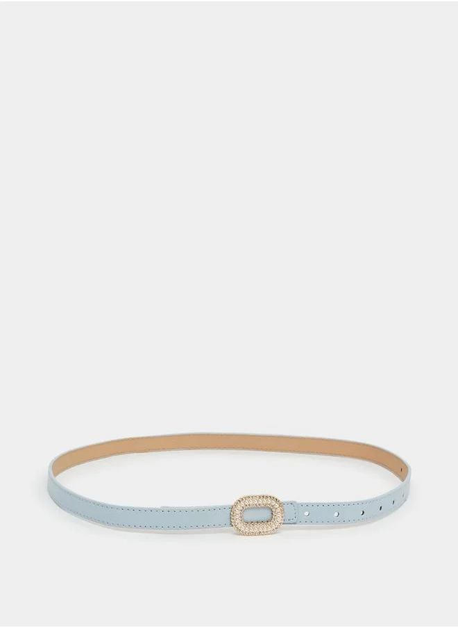 ستايلي Women Blue Embellished Buckle Belt