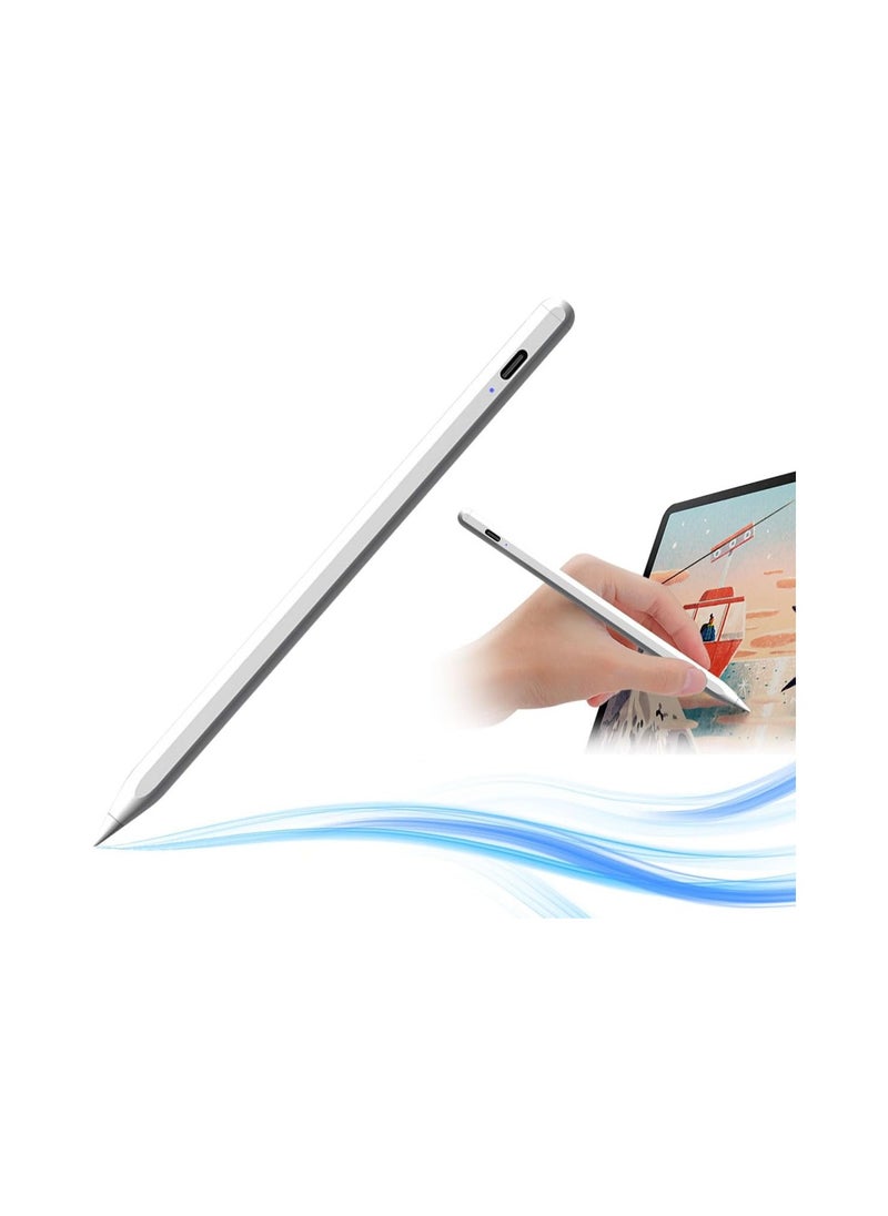 Generic - Universal Stylus Pen for Touch Screens – 2mm Fine Tip, Rechargeable, No Delay, Scratch-Resistant, Compatible with iPad, iPhone, Android Tablets, Microsoft Surface – White - Image 1