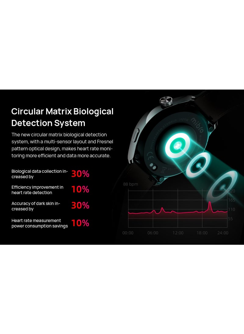 Mibro - Mibro Lite 3 Pro Smart watch 1.32" AMOLED Display 10 Axis Motion Sensor Bluetooth Calling GPS 150+ Sport Modes 5ATM Water Resistant Heart Rate Monitoring 15 Days Battery Life Smartwatch(green) - Image 1