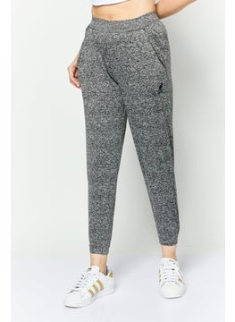 KANGOL Women Regular Fit Straight Leg Brand Logo Jogger Pants, Grey  - Image 1