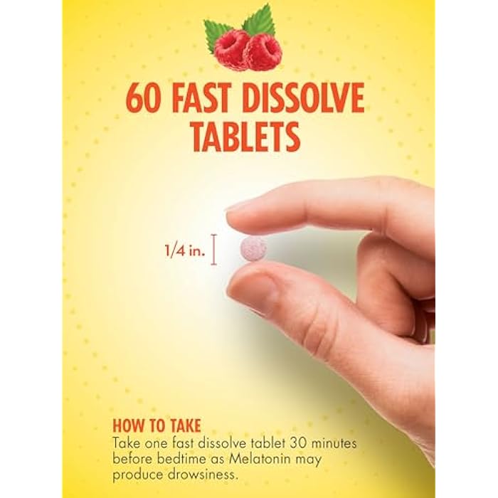 Sundance Melatonin 5mg Fast Dissolve Tablets | 60 Count | Natural Berry Flavor | Vegetarian, Non-GMO, and Gluten Free Supplement - Image 4