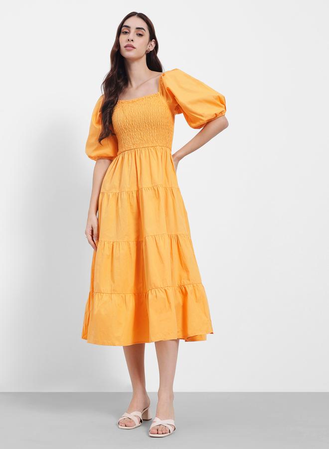 Styli Square Neck Tiered Midi Dress - Image 2