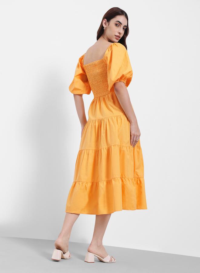 Styli Square Neck Tiered Midi Dress - Image 4