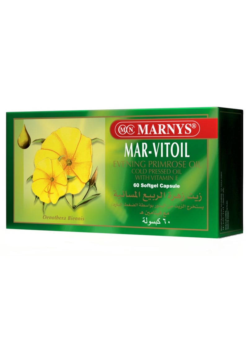 MARNYS MAR-VITOIL Evening Primrose Oil with Vitamin E - 60 Capsules  - Image 1