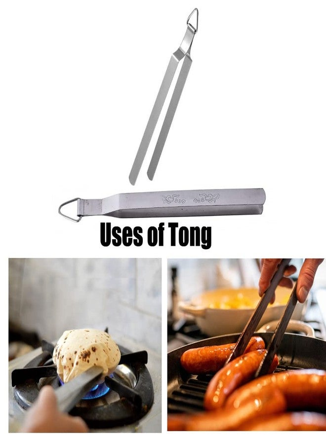 AnNafi® Chimta For Roti | Stainless Steel Tongs/Chimta Indian Style | Food Tweezer For Grilling, Serving & Cooking Chapati Chimpta | Indian Tong Pakkad | Kitchen Tong/Utensils & Gadgets - Image 5