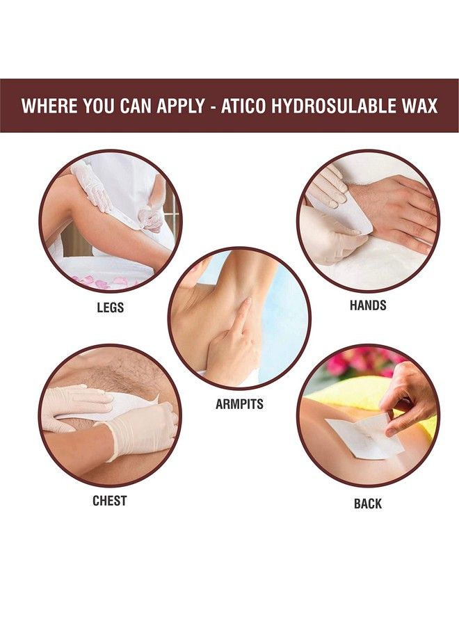 atiCO Hair Removal Hydrosoluble Antitan Creme Wax (800 Gm) Made With Argan Oil + 30 Waxing Strips (White Chocolate) - Image 4