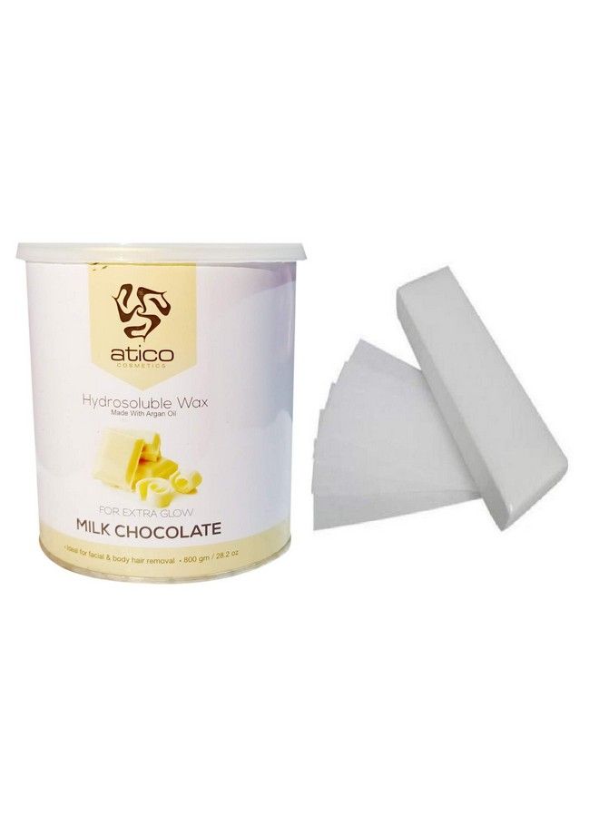 atiCO Hair Removal Hydrosoluble Antitan Creme Wax (800 Gm) Made With Argan Oil + 30 Waxing Strips (White Chocolate) - Image 1