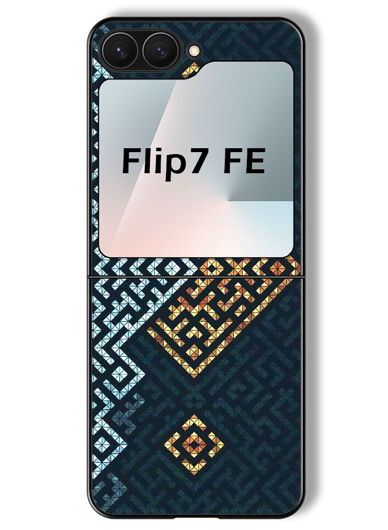 Theodor Case Compatible with Samsung Galaxy Z Flip 7 FE 6.7 Inch Protection Shockproof Bumper Cover Maze art - Image 1