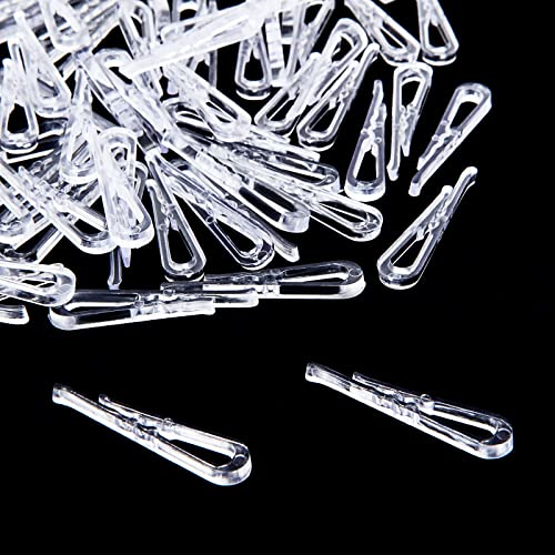 ZOEYES 2000Pcs U Shape Plastic Alligator Clips, 1.5”Transparent Plastic Clothespins, Clear Shirt Clips with Teeth for Shirts Fabric Folding Ties Socks Pants Hold Garments in Place - Image 1