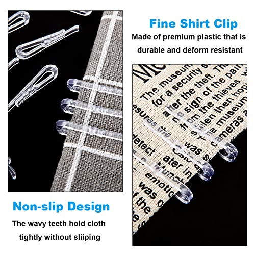 ZOEYES 2000Pcs U Shape Plastic Alligator Clips, 1.5”Transparent Plastic Clothespins, Clear Shirt Clips with Teeth for Shirts Fabric Folding Ties Socks Pants Hold Garments in Place - Image 3
