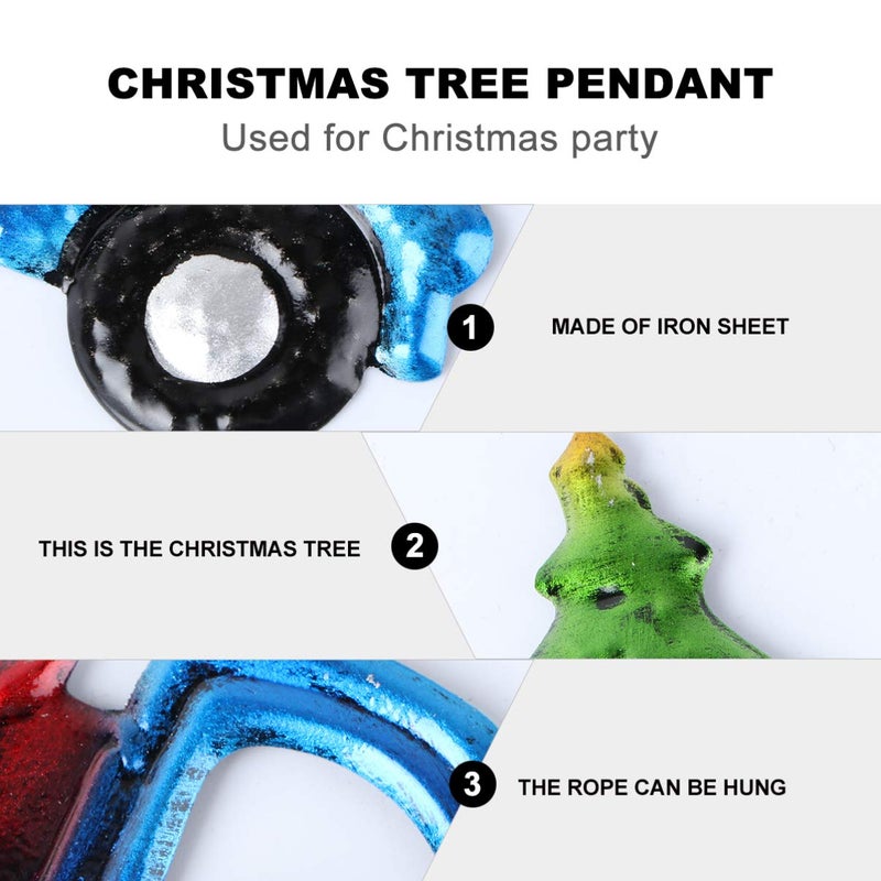 Tendycoco Christmas Pickup Truck Ornament Iron And Glass Pickup Truck Hanging Decoration Carrying Xmas Trees Car Keepsake Vintage Farmhouse Home Decor Gifts (Random Car Toward) - Image 5