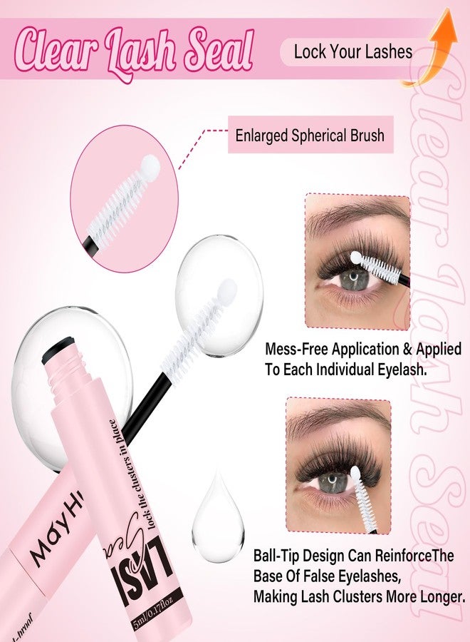 Mayhug Lash Bond and Seal Kit with Lash Glue Remover and Tweezers Long-Lasting, Waterproof For DIY Eyelash Extension At Home Use Beginners Friendly Kit 4-in-1 (Clear Bond & Clear Seal) - Image 4
