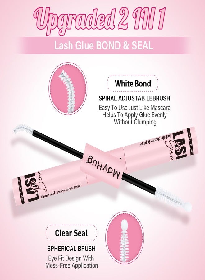 Mayhug Lash Bond and Seal Kit with Lash Glue Remover and Tweezers Long-Lasting, Waterproof For DIY Eyelash Extension At Home Use Beginners Friendly Kit 4-in-1 (Clear Bond & Clear Seal) - Image 2