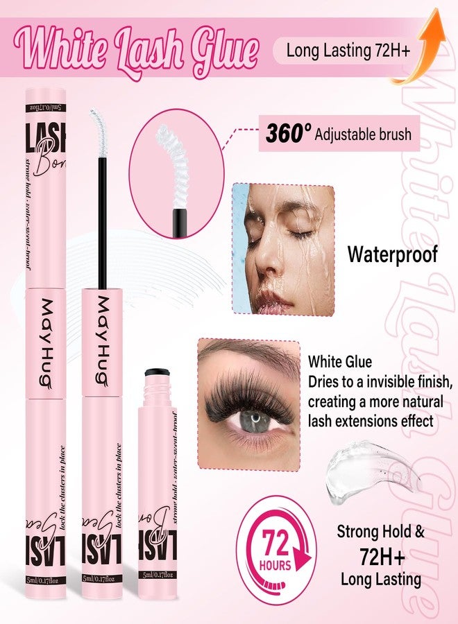 Mayhug Lash Bond and Seal Kit with Lash Glue Remover and Tweezers Long-Lasting, Waterproof For DIY Eyelash Extension At Home Use Beginners Friendly Kit 4-in-1 (Clear Bond & Clear Seal) - Image 3