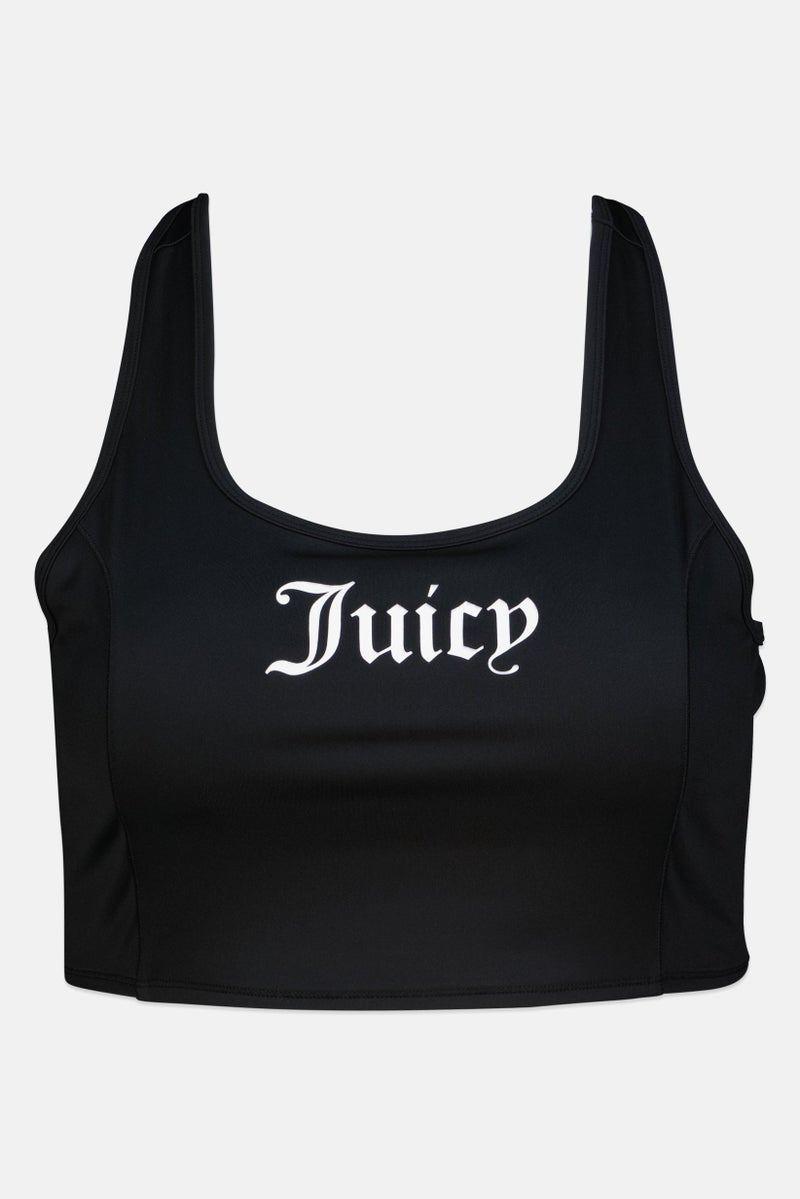 Juicy Couture براكليت بدون حشوة بشعار العلامة التجارية للنساء، أسود - Image 1