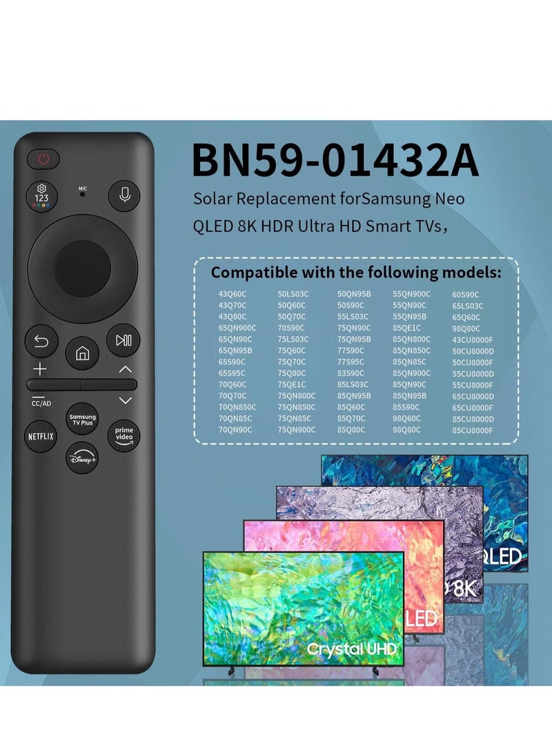 ELTRAZONE Latest 2023 BN59-01432A Solar Voice Remote – USB-C & Solar Rechargeable Smart TV Remote for Samsung Neo QLED 8K, 4K Ultra HD HDR TVs – Eco-Friendly, Fast Charging & Compatible with VG-TM2360E & More - Image 3