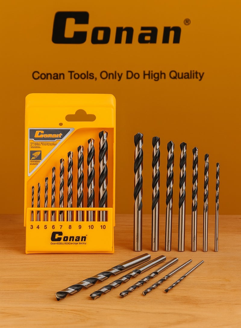 Conan Iron Drill Bit Set – 8PCS Assorted Sizes, Model COT808 – For Metal Drilling - Image 3