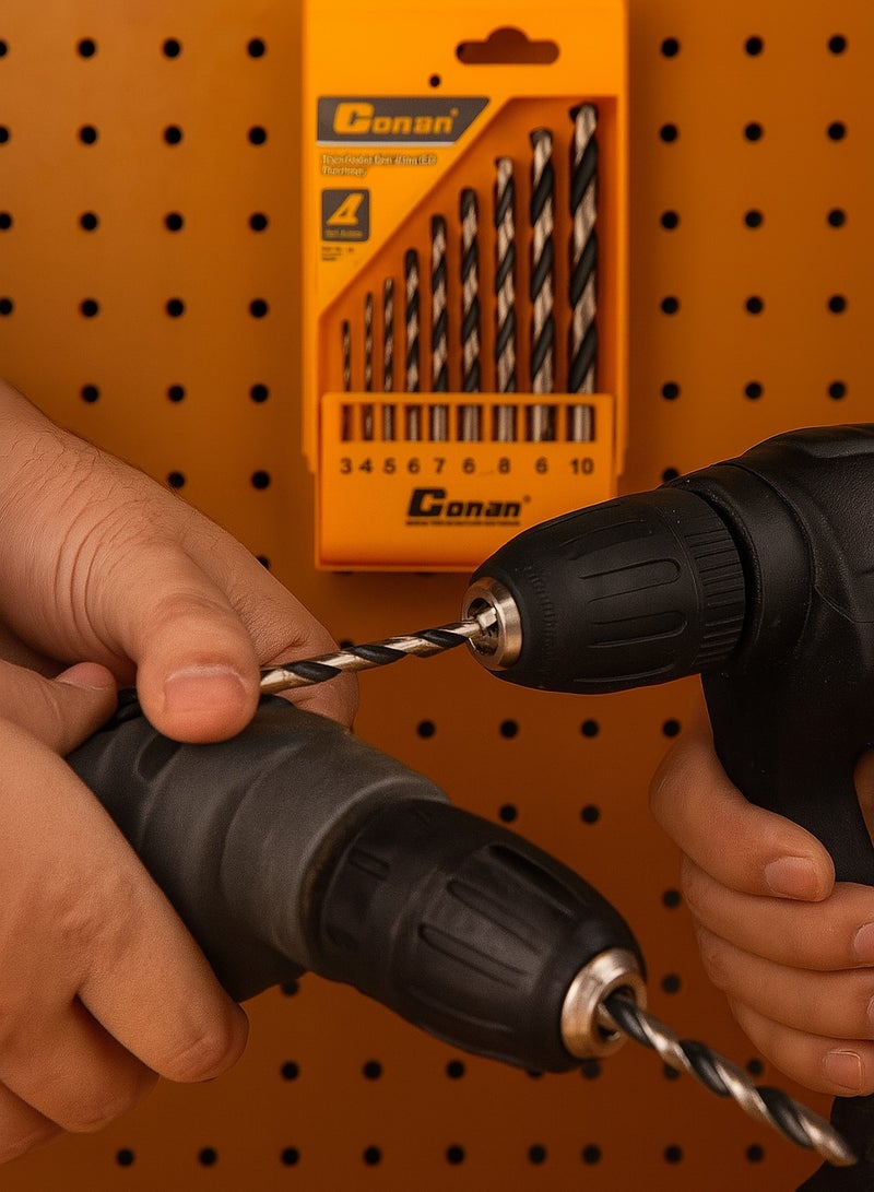 Conan Iron Drill Bit Set – 8PCS Assorted Sizes, Model COT808 – For Metal Drilling - Image 2