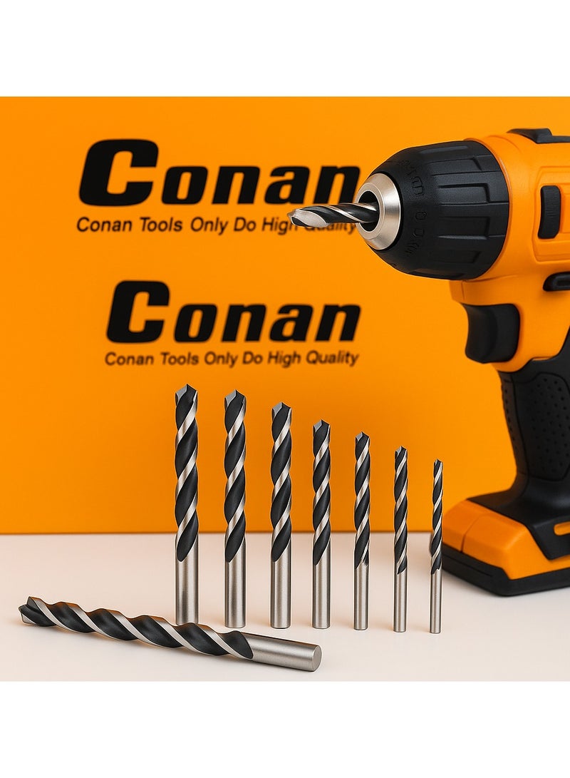 Conan Iron Drill Bit Set – 8PCS Assorted Sizes, Model COT808 – For Metal Drilling - Image 4
