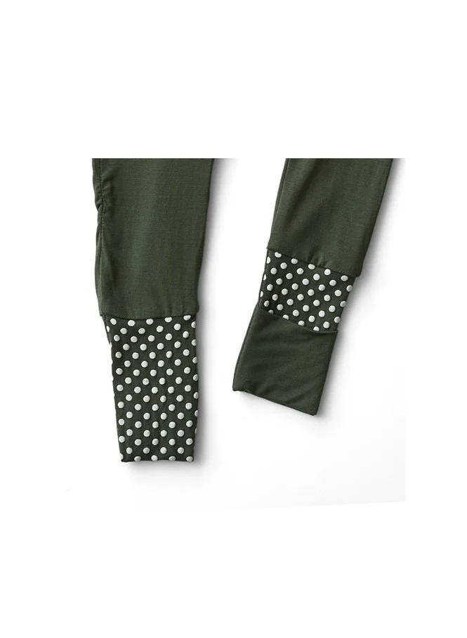 أنفي بيبي Organic Zipper Romper Green 95% Bamboo 5% Spandex 3 to 6M