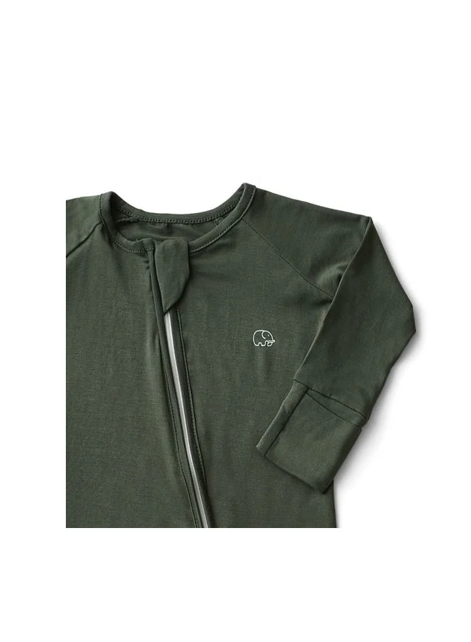أنفي بيبي Organic Zipper Romper Green 95% Bamboo 5% Spandex 3 to 6M
