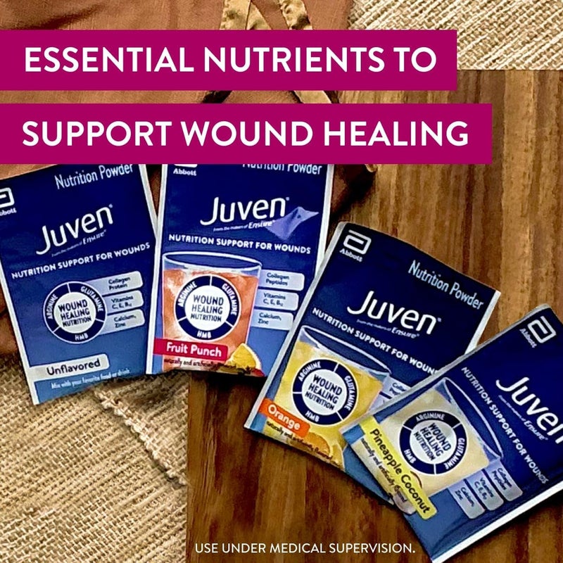 Juven Therapeutic Nutrition Drink Powder Including Collagen Peptides Amino Acids and HMB for Wound Healing Support Orange 30 Packets - Image 3