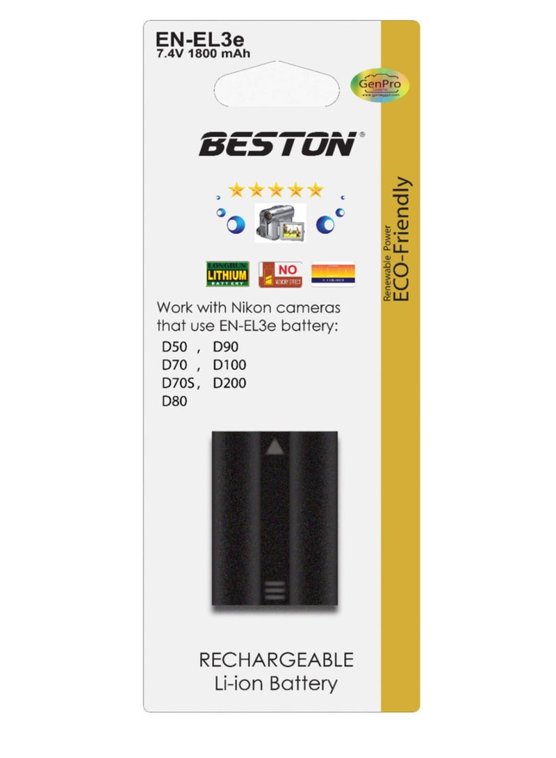 BESTON Beston EN-EL3e Camera Battery (1800mAh, 7.4V) - Image 1